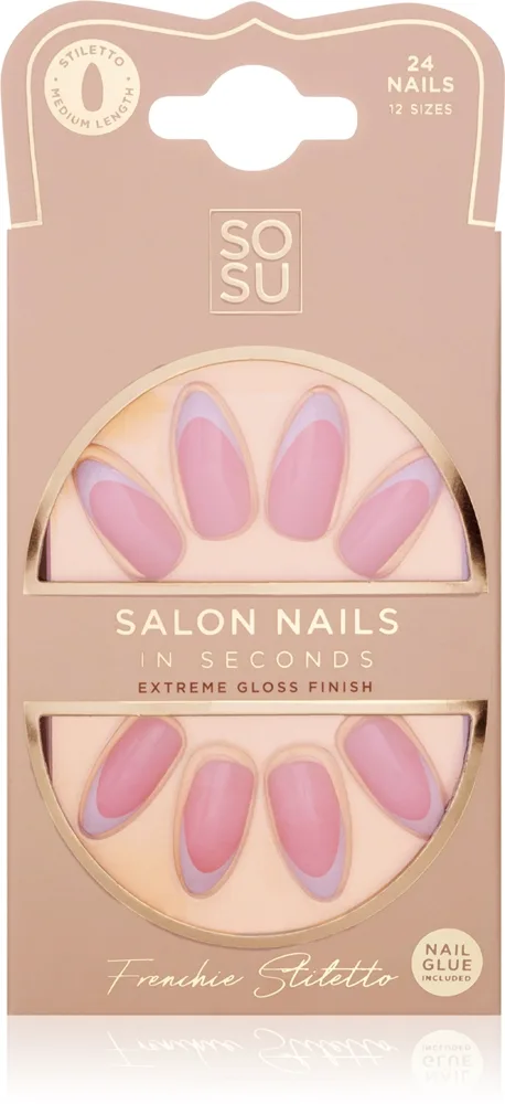 SOSU Cosmetics Salon Nails kunstige negle Skygge Frenchie 24 stk.