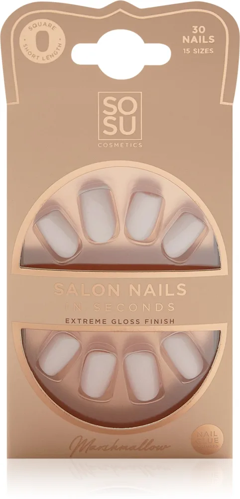 SOSU Cosmetics Salon Nails lösnaglar Skugga Marshmallow 30 st.