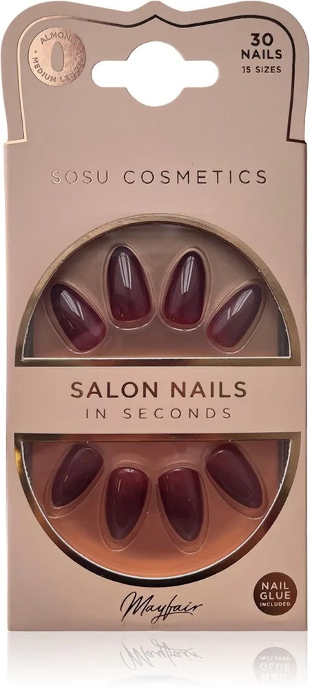SOSU Cosmetics Salon Nails lösnaglar Skugga Mayfair 30 st.