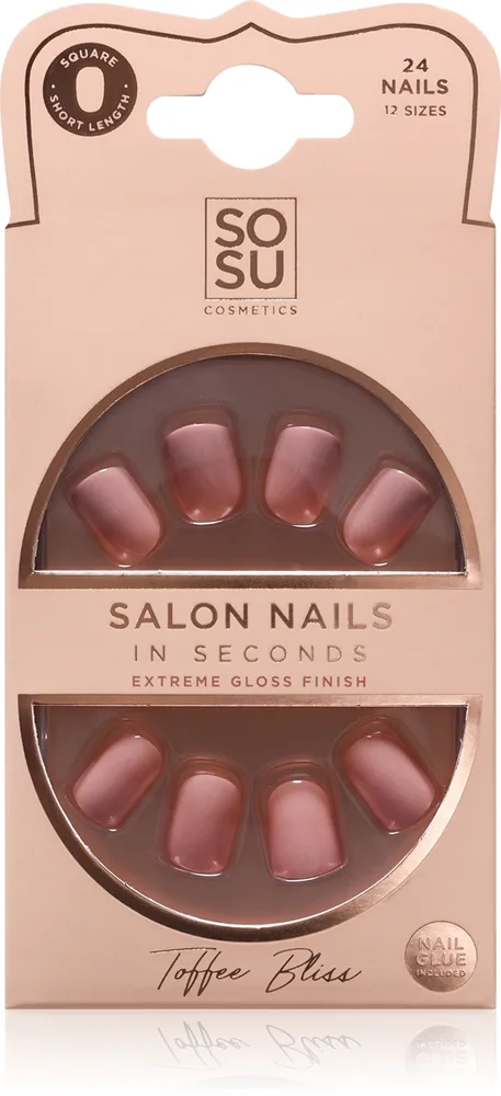 SOSU Cosmetics Salon Nails lösnaglar Skugga Toffee Bliss 24 st.