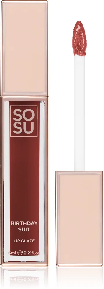 SOSU Cosmetics Satin Lip Glaze Återfuktande läppglans Skugga Birthday Suit 6 ml