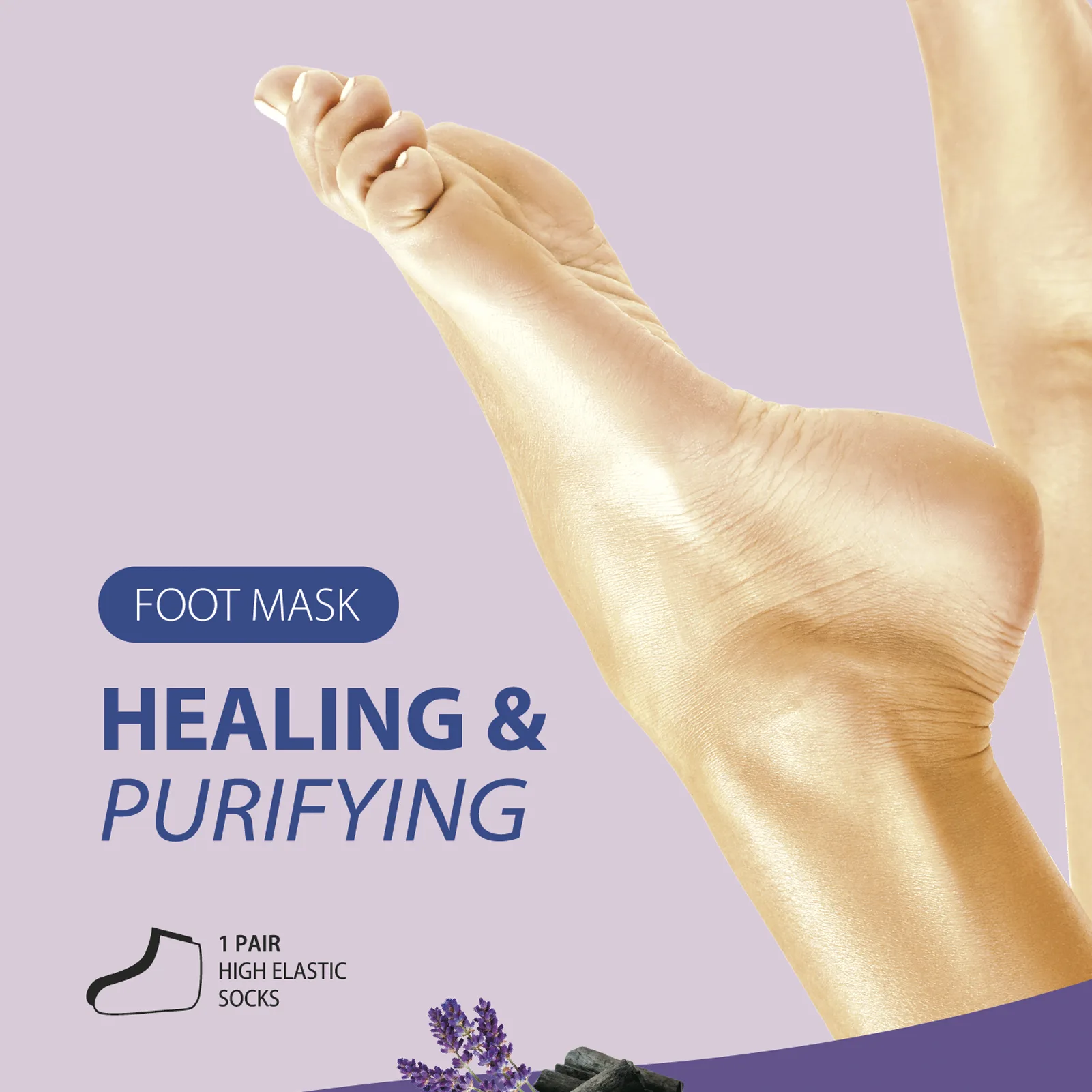 STAY WELL Healing & Purifying Foot Mask Lavender & Charcoal 34 g