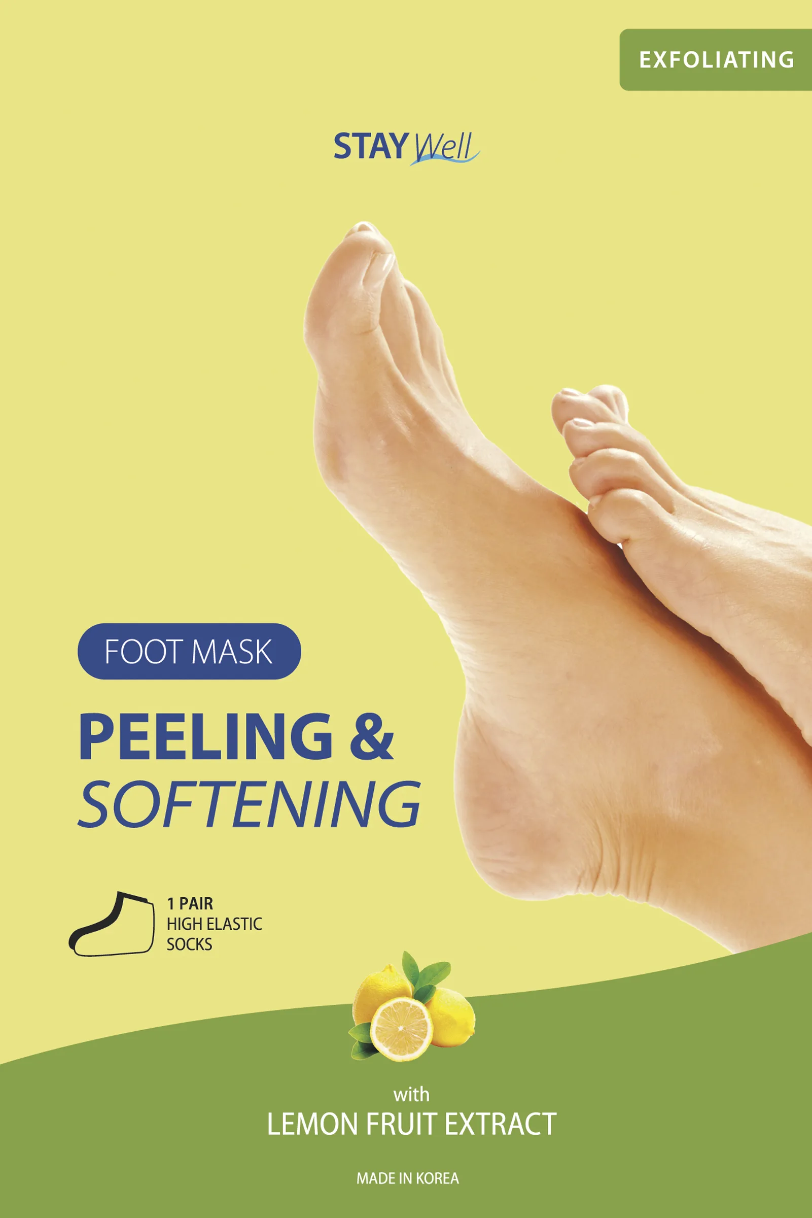 Stay Well Peeling & Softening Foot Mask Lemon