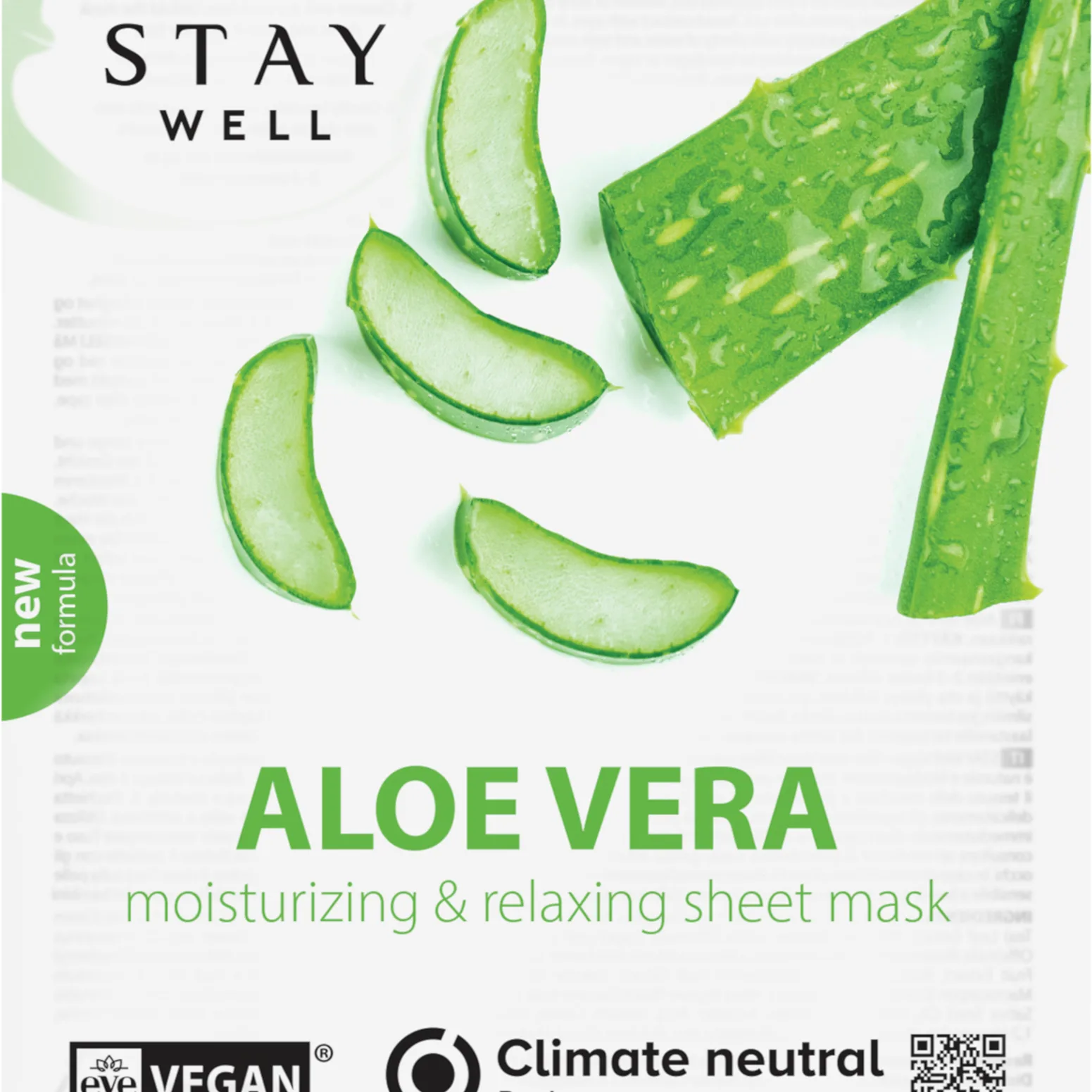 Stay Well Vegan Sheet Mask Aloe 20 g