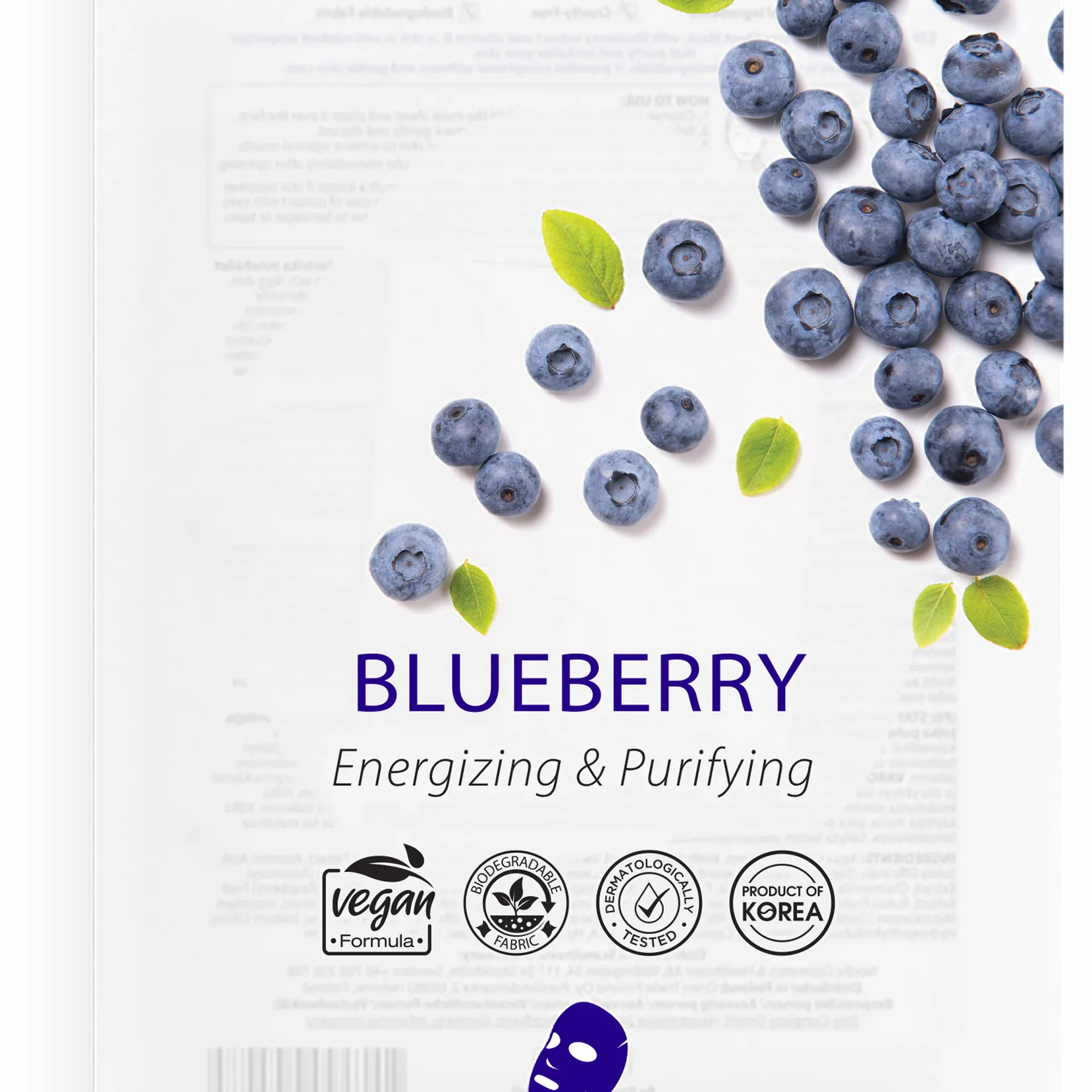 Stay Well Vegan Sheet Mask Blueberry 1 pcs