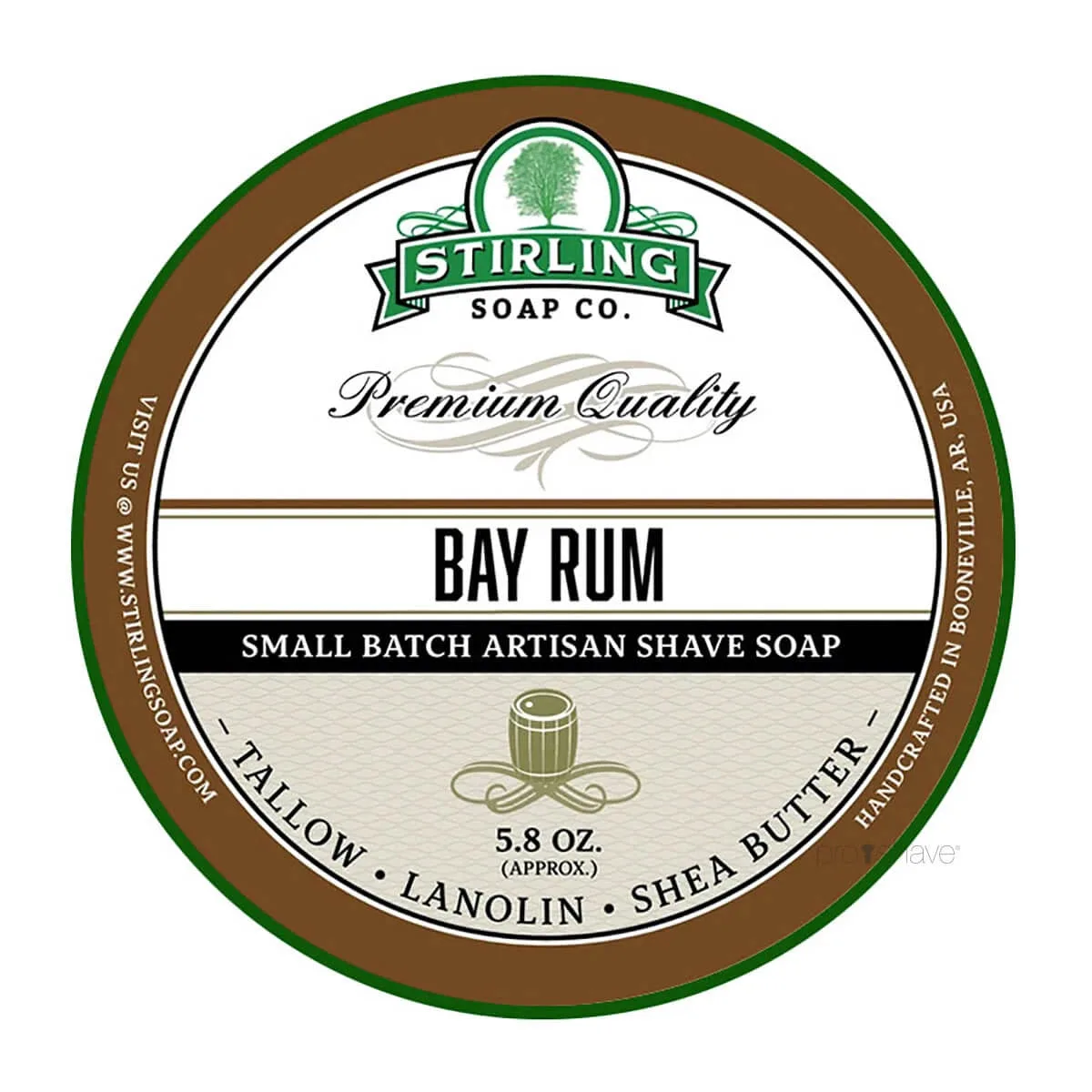 Stirling Soap Company Barbersæbe, Bay Rum, 170 ml.