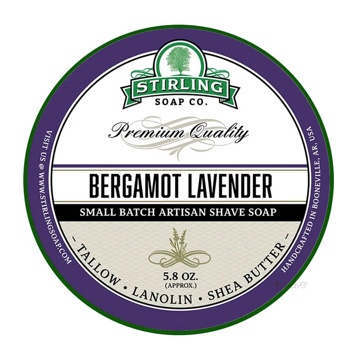 Stirling Soap Company Barbersæbe, Bergamot Lavender, 170 ml.