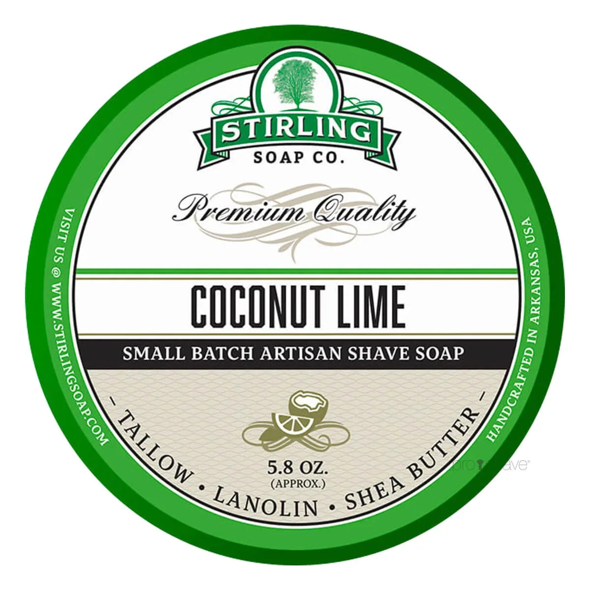 Stirling Soap Company Barbersæbe, Coconut Lime, 170 ml.