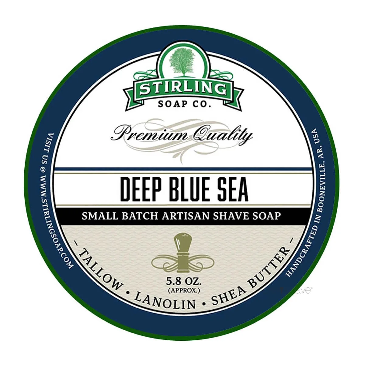 Stirling Soap Company Barbersæbe, Deep Blue Sea, 170 ml.