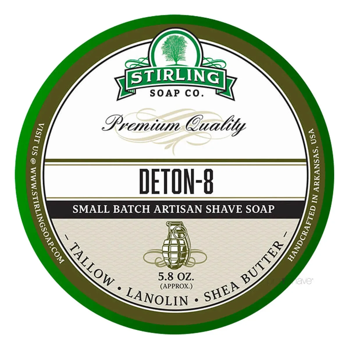 Stirling Soap Company Barbersæbe, Deton-8, 170 ml.
