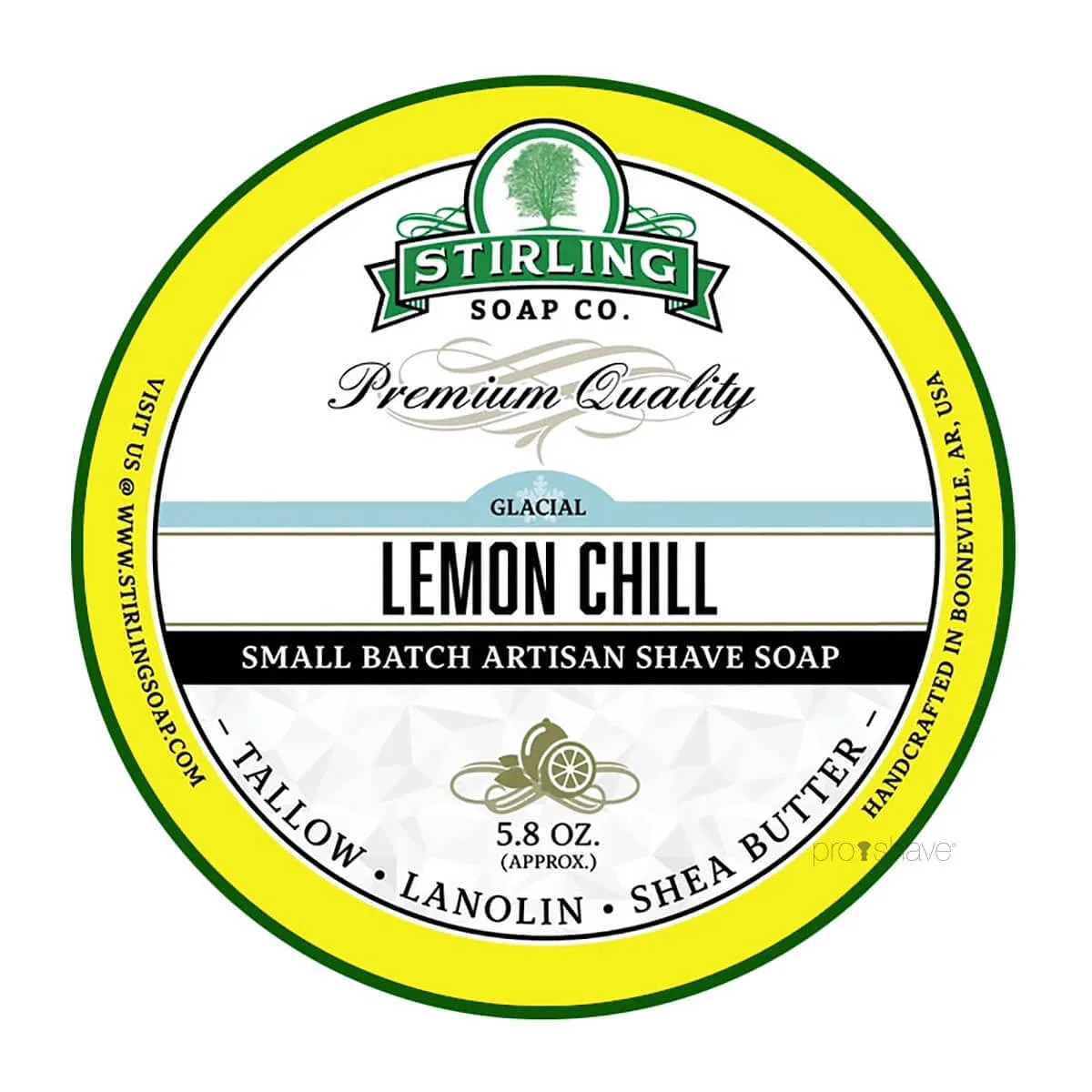 Stirling Soap Company Barbersæbe, Glacial Lemon Chill, 170 ml.