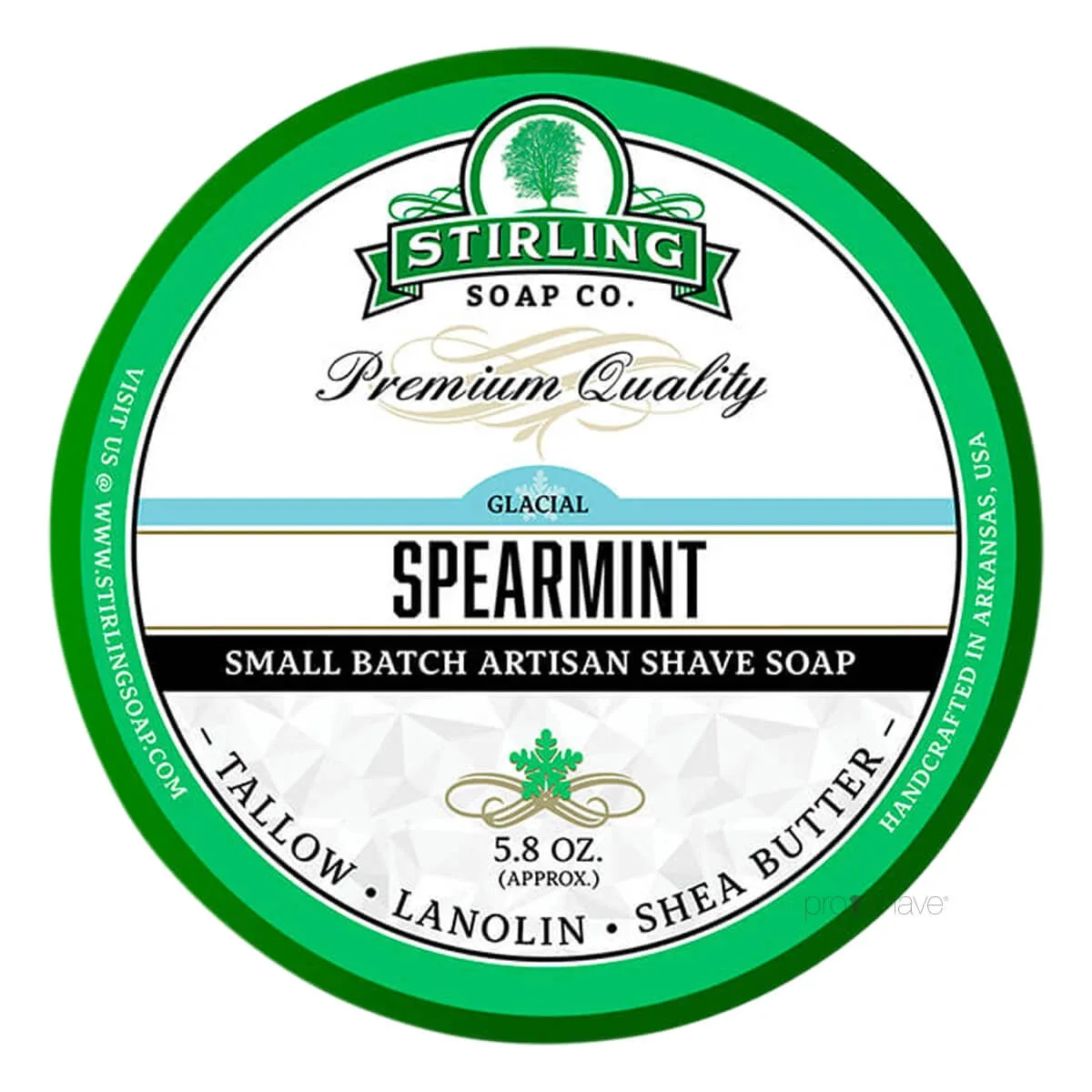 Stirling Soap Company Barbersæbe, Glacial Spearmint, 170 ml.