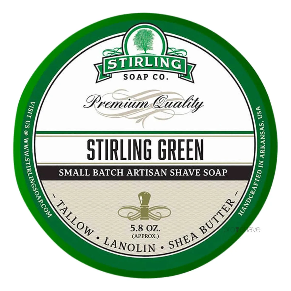 Stirling Soap Company Barbersæbe, Stirling Green, 170 ml.