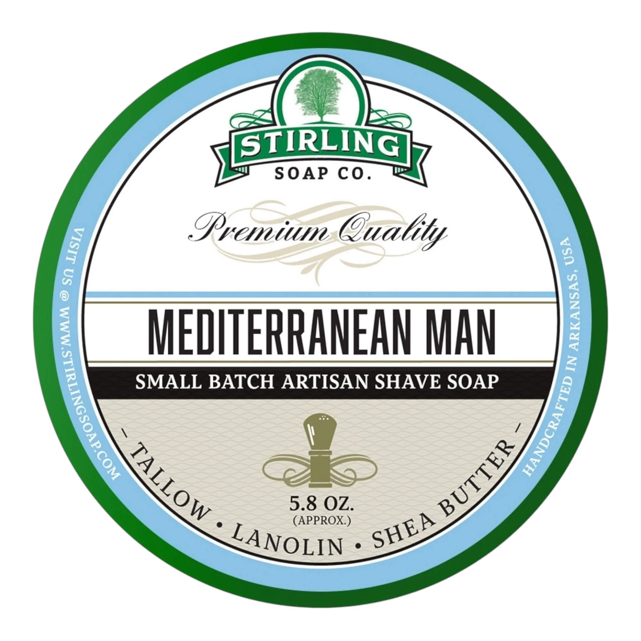 Stirling Soap Company Barbersæbe, Mediterranean Man, 170 ml.