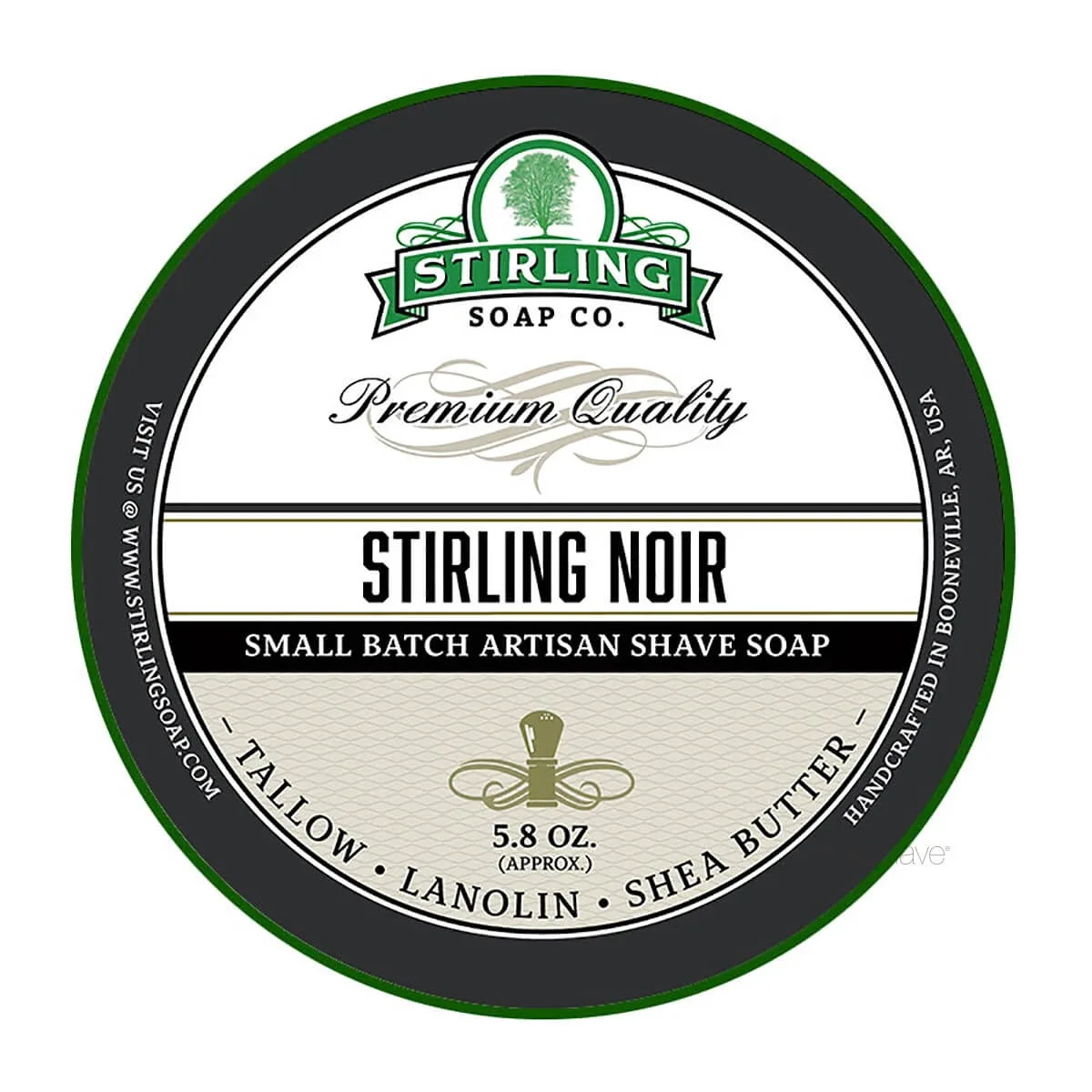 Stirling Soap Company Barbersæbe, Stirling Noir, 170 ml.