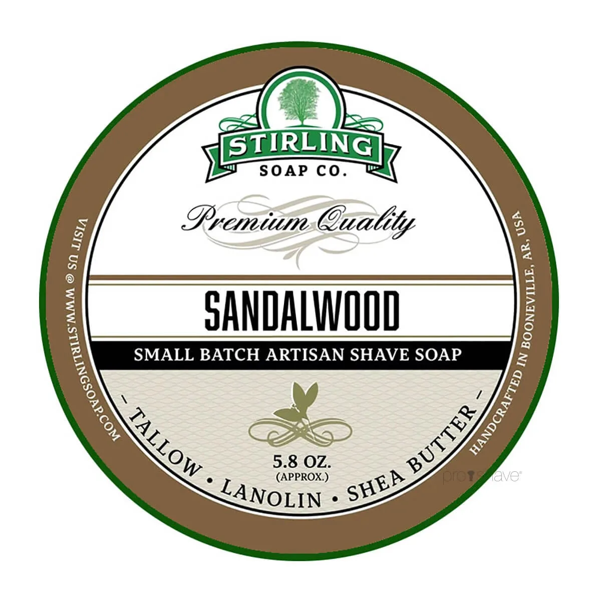 Stirling Soap Company Barbersæbe, Sandalwood, 170 ml.