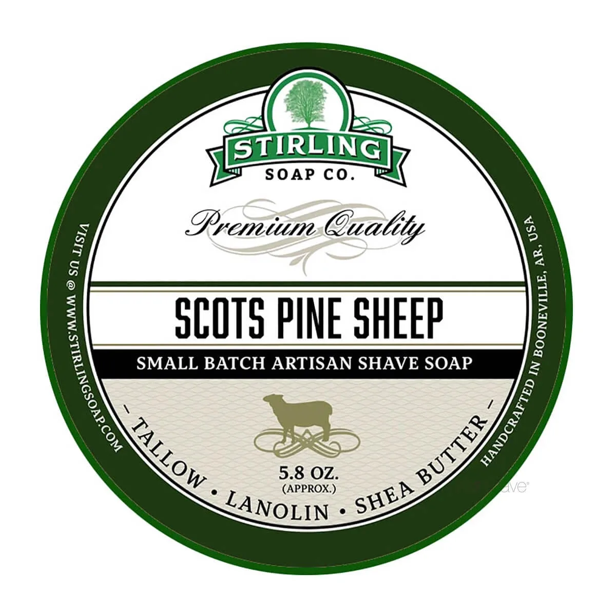 Stirling Soap Company Barbersæbe, Scots Pine Sheep, 170 ml.