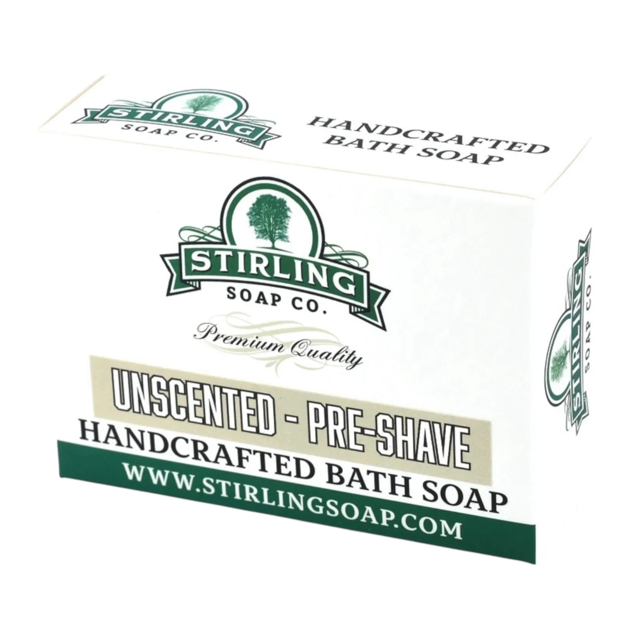 Stirling Soap Company Preshave Bar, Unscented, 155 g.