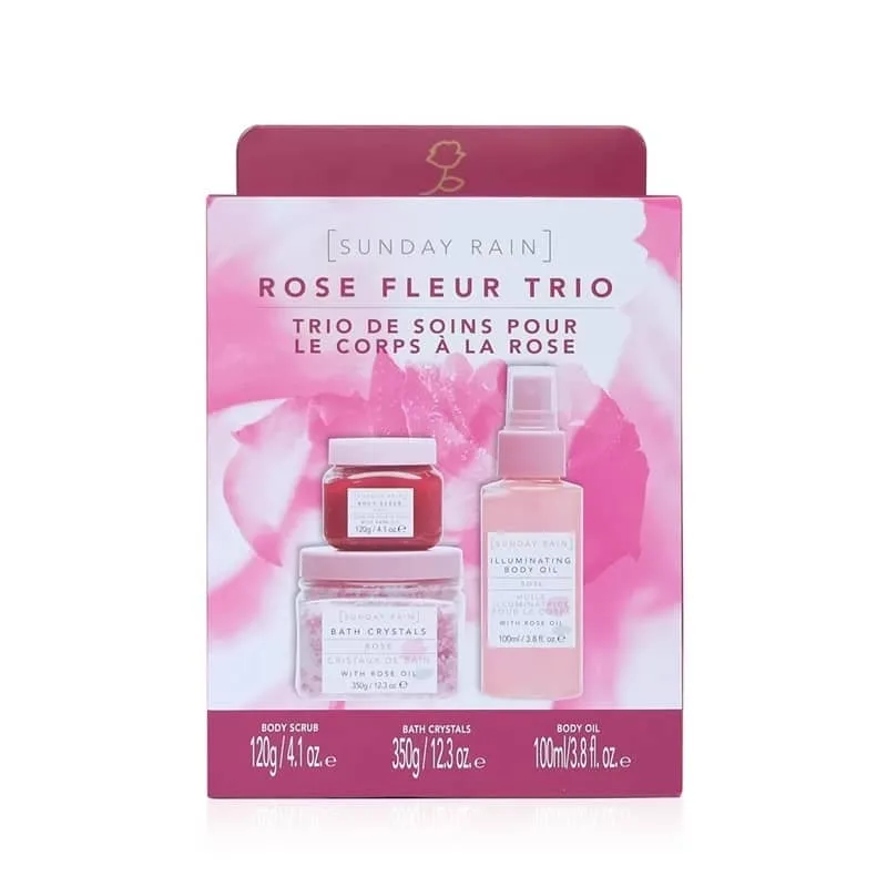 Giftset Sunday Rain Rose Fleur Bath Trio