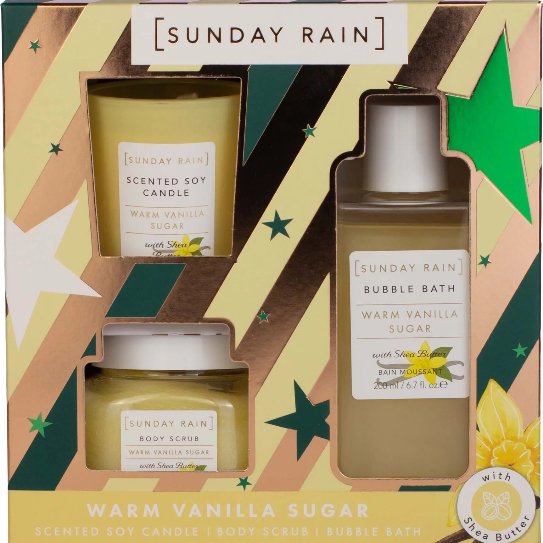 Sunday Rain Warm Vanilla Sugar Bath Trio