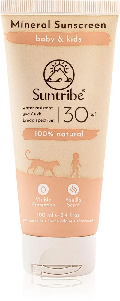 Suntribe Kids Mineral Sunscreen Beskyttende mineral ansigts- og kropscreme til børn 100 ml