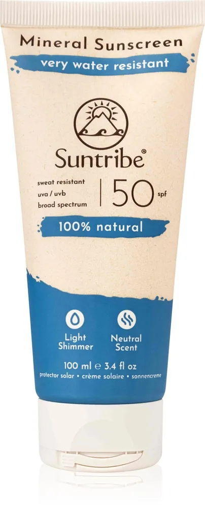 Suntribe Mineral Sunscreen Beskyttende mineral ansigts- og kropscreme SPF 50 100 ml