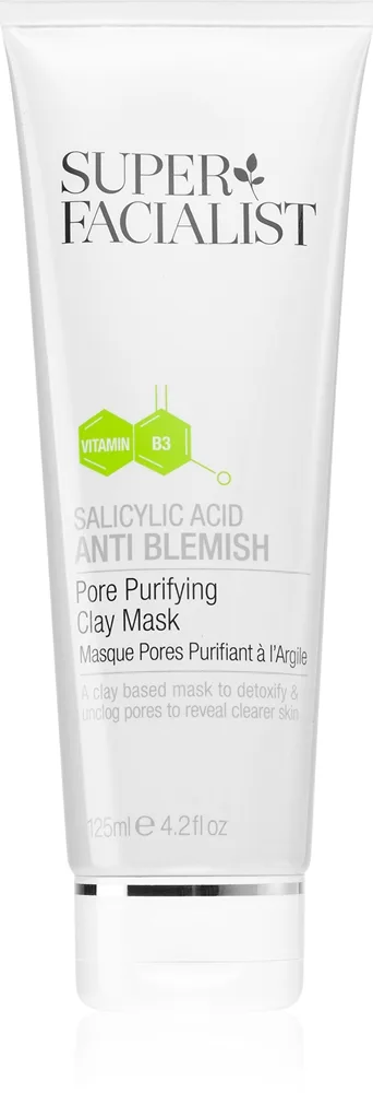 Super Facialist Salicylic Acid Anti Blemish Lermask med avgiftande egenskaper 125 ml