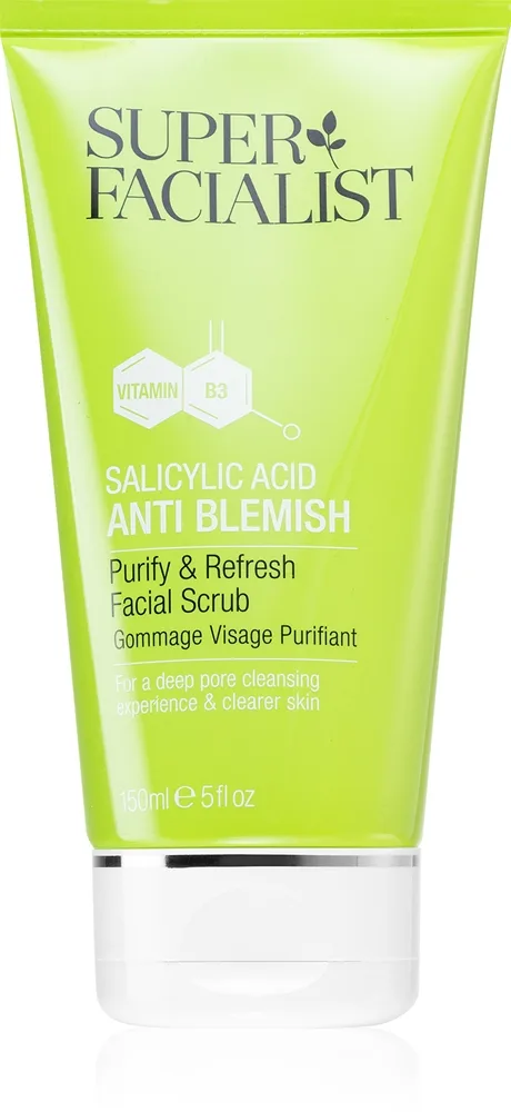 Super Facialist Salicylic Acid Anti Blemish Mild ansiktsskrubb För fet och problematisk hud 150 ml