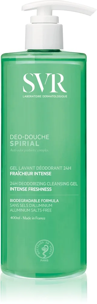 SVR Spirial Deo-Douche Rengöringsgel för ansikte, kropp och hår för känslig hud 400 ml