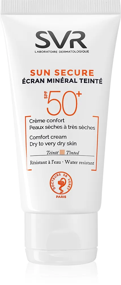 SVR Sun Secure Mineraltonad kräm för torr till mycket torr hud SPF 50+ 50 ml