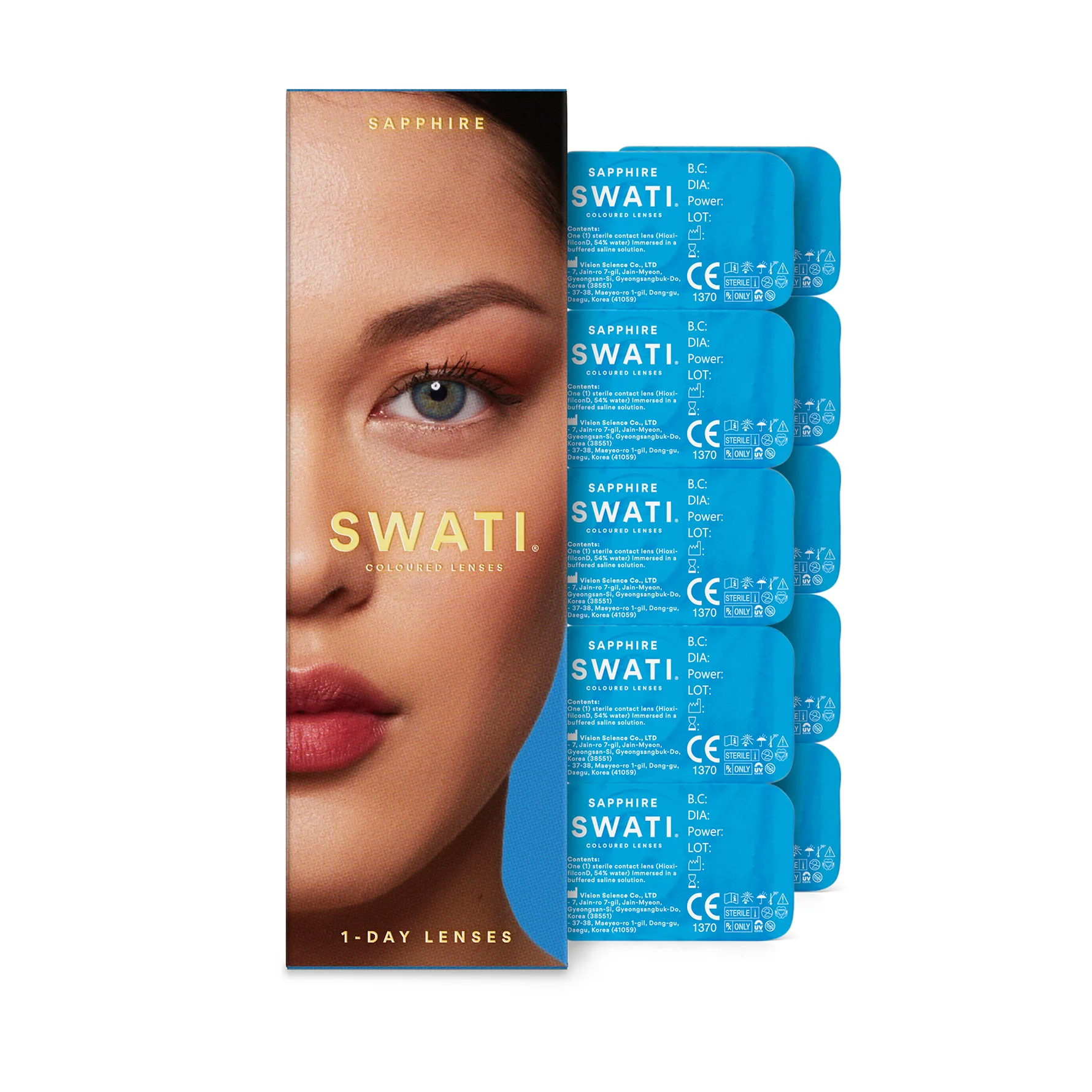 SWATI Cosmetics Sapphire 1-Day Lenses (2X5 Pairs) - 30 g