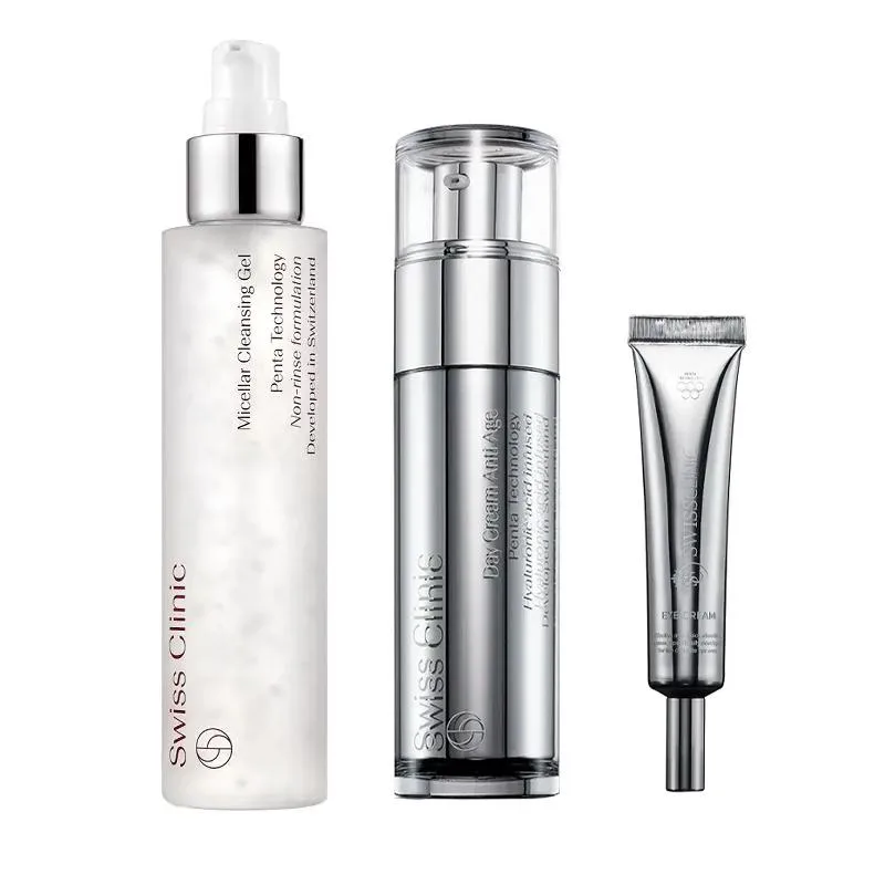 3-pack Swiss Clinic Cleansing Gel + Day Cream + Eye Cream