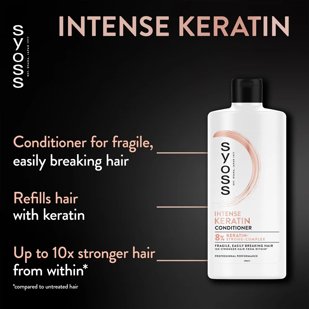 Syoss Intense Keratin hoitoaine katkeileville ja rasittuneille hiuksille 440 ml