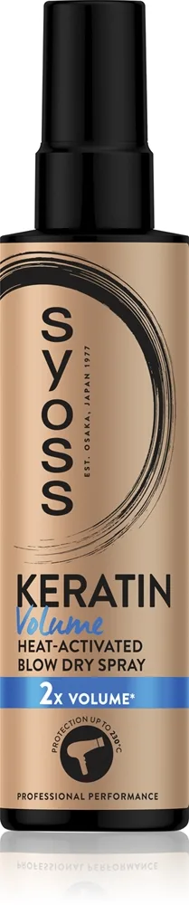 Syoss Keratin Volume Varmebeskyttende hårspray til maksimal volumen 200 ml