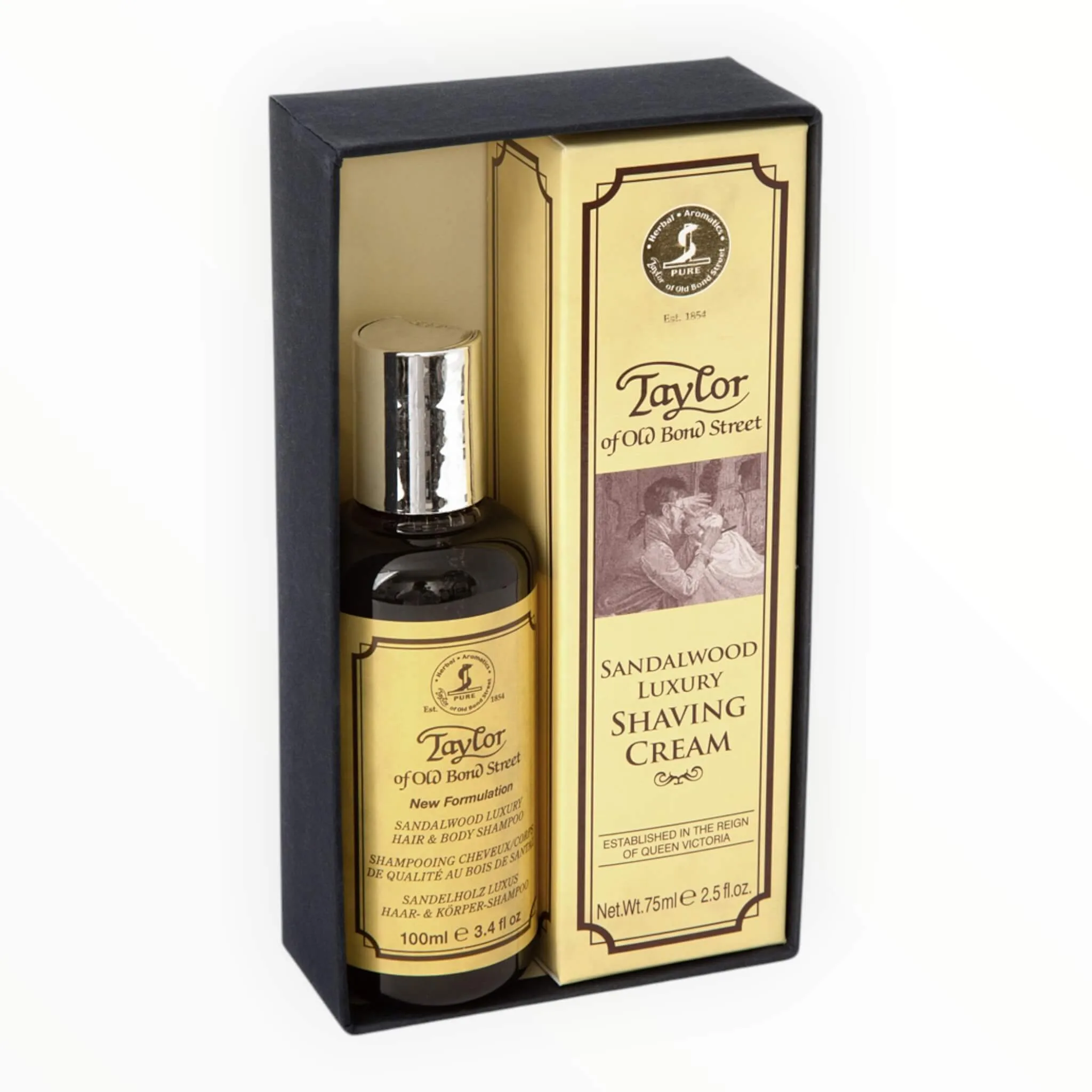 Taylor Of Old Bond Street Gavesæt med Barbercreme og Hår & Bodyshampoo, Sandeltræ