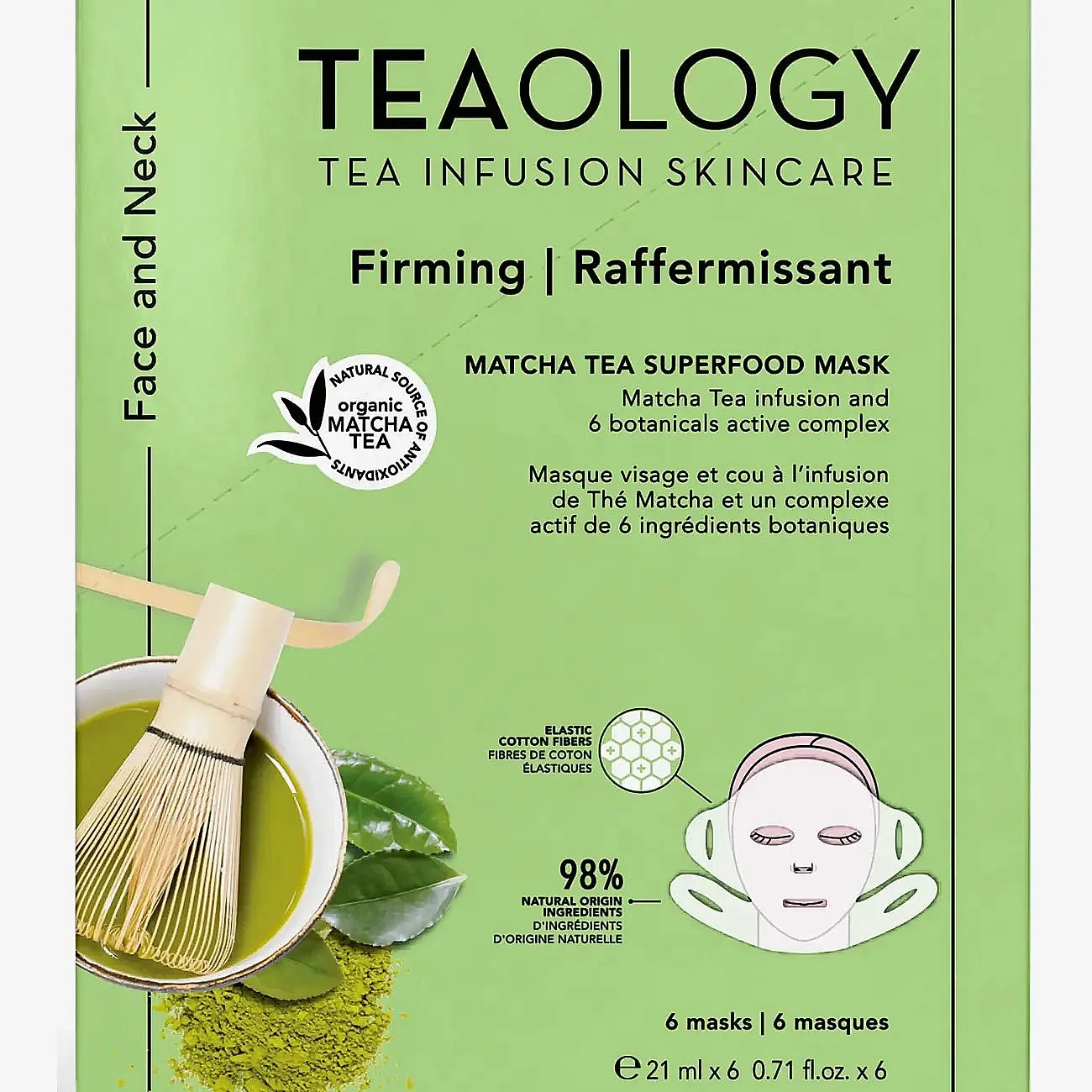 Teaology Skincare Multipack 6X Matcha Tea Superfood Mask - Green - 130 ML