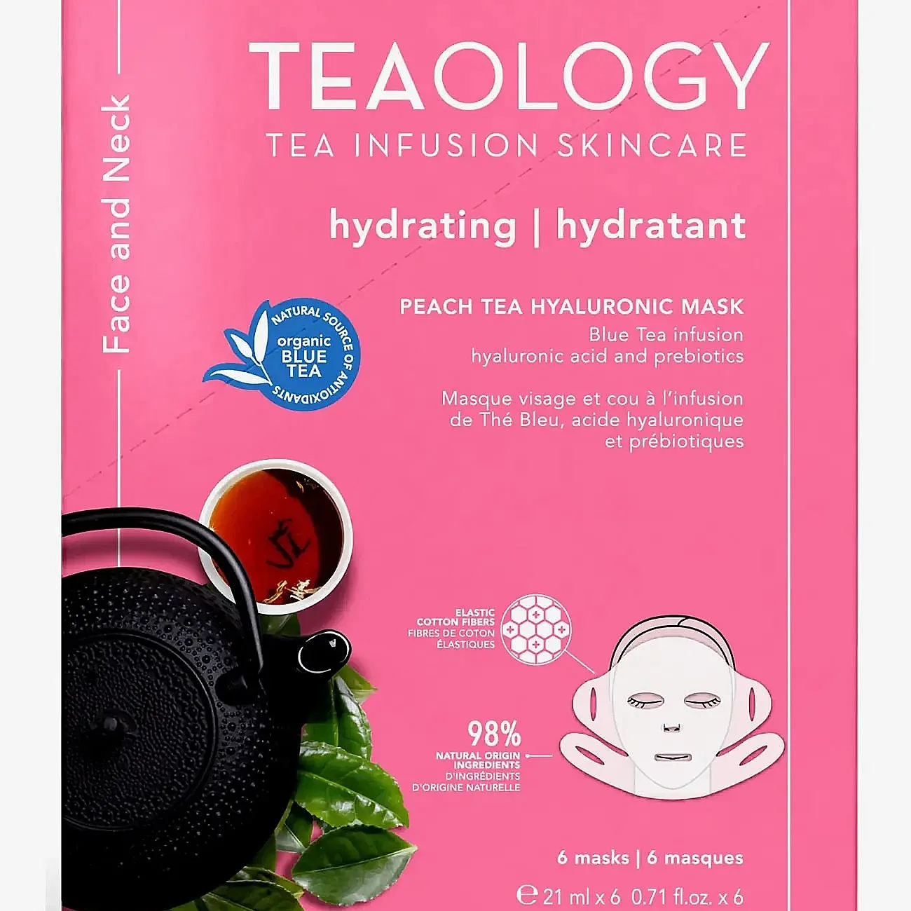 Teaology Skincare Multipack 6X Peach Tea Hyaluronic Mask - Nude - 127 ML