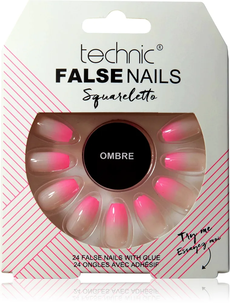 Technic Cosmetics False Nails Squareletto tekokynnet Ombre 24 kpl