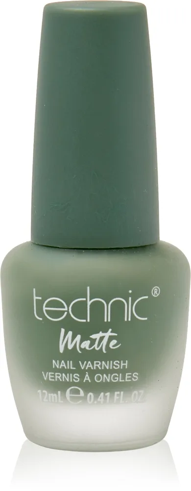 Technic Cosmetics Matte Nail Varnish pitkäkestoinen kynsilakka antaa mattavaikutelman sävy Green Whit Envy 12 ml