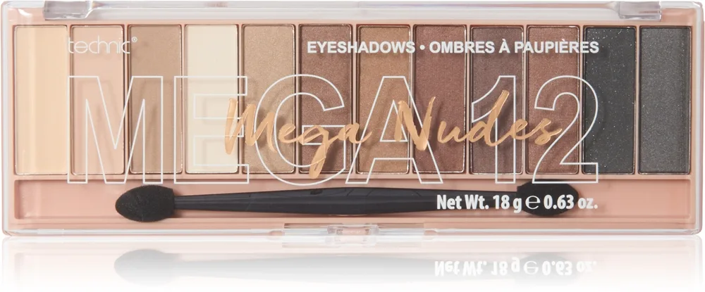 Technic Cosmetics Mega Eyeshadows luomiväripaletti sävy Mega Nudes 18 g