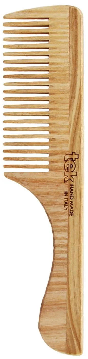 Tek Wooden Detangling Comb With Handle Medium Sized  Teeth