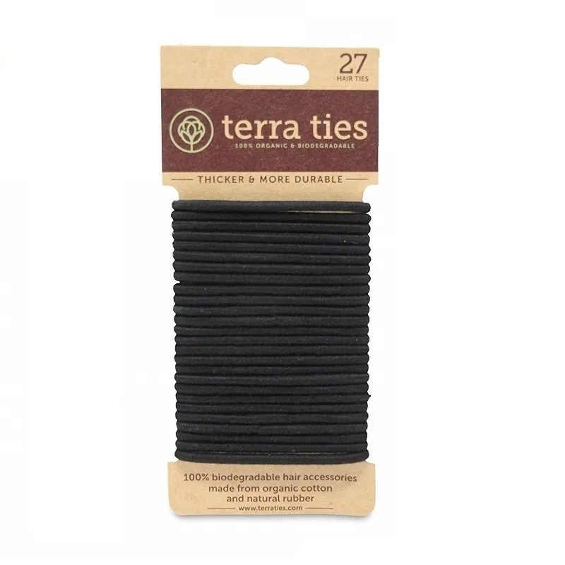 terra ties - Miljövänlig hårelastik i svart