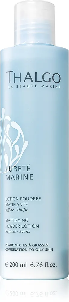 Thalgo Pureté Marine Mattifying Powder Lotion mattapinnan antava hoito rasvoittuvalle ja sekaiholle 200 ml