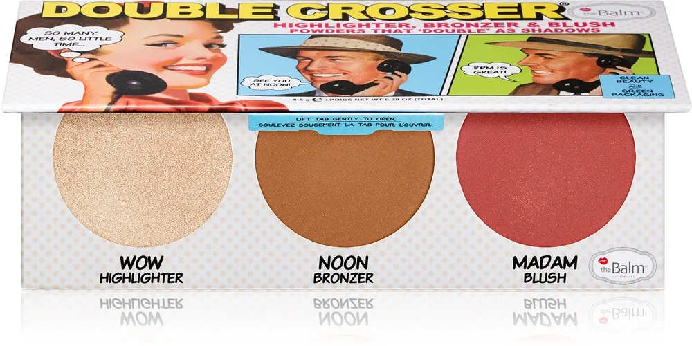 the Balm Double Crosser Highlighter, Bronzer & Blush Palette