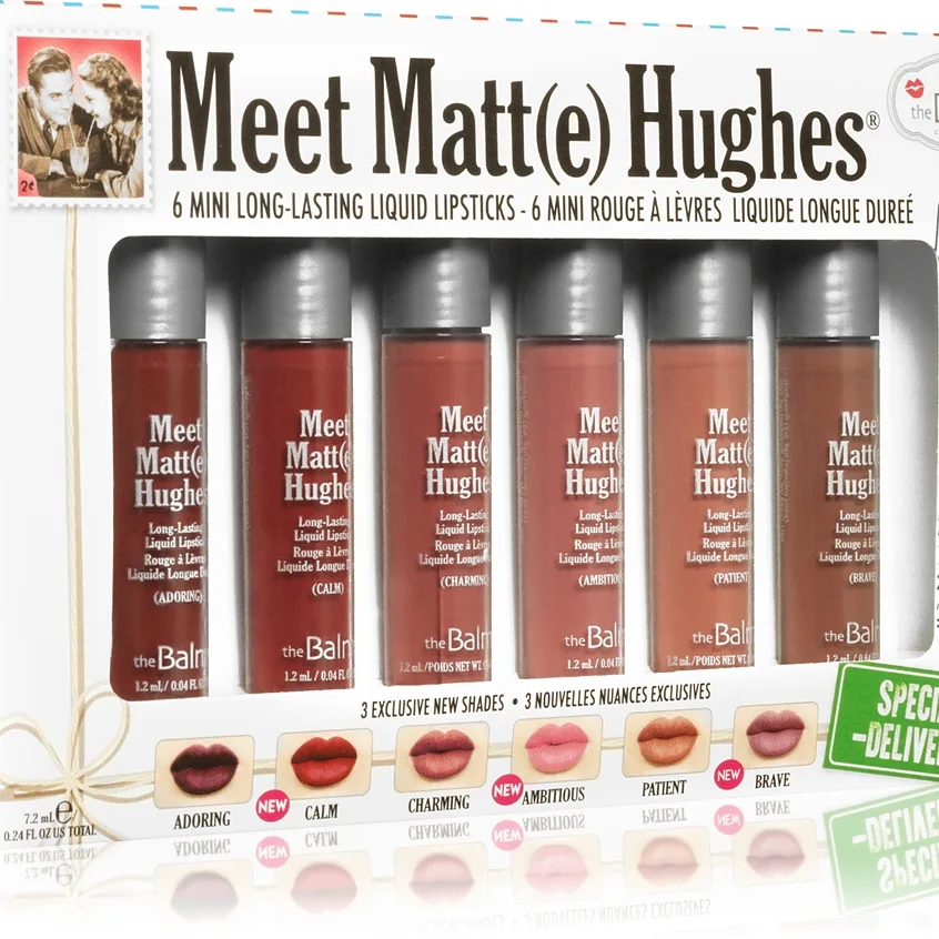 theBalm Meet Matt(e) Hughes Mini Kit Special Delivery setti nestemäisiä huulipunia