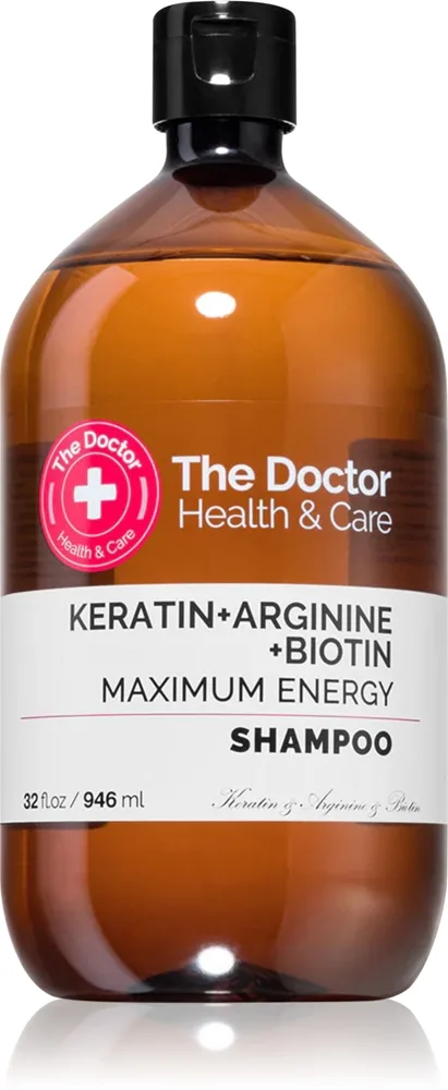 The Doctor Keratin + Arginine + Biotin Maximum Energy keratiinishampoo hiusten vahvistamiseksi ja kiiltoa tuomaan 946 ml
