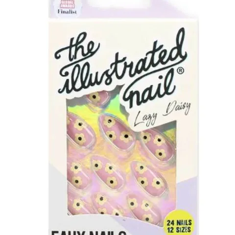 The Illustrated Nail Pink Lazy Daisy Faux Nails 24 stk.
