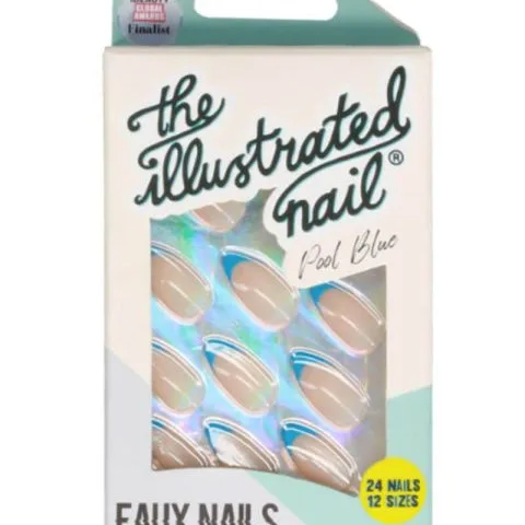 The Illustrated Nail Pool Blue Faux Nails 24 stk.