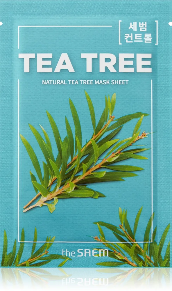 The Saem Natural Mask Sheet Tea Tree Uppfriskande och renande arkmask 21 ml