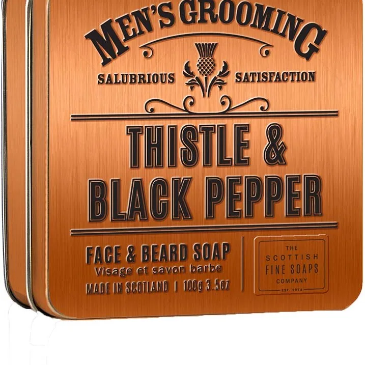The Scottish Fine Soaps Thistle & Black Pepper Face & Beard Soap  100 g